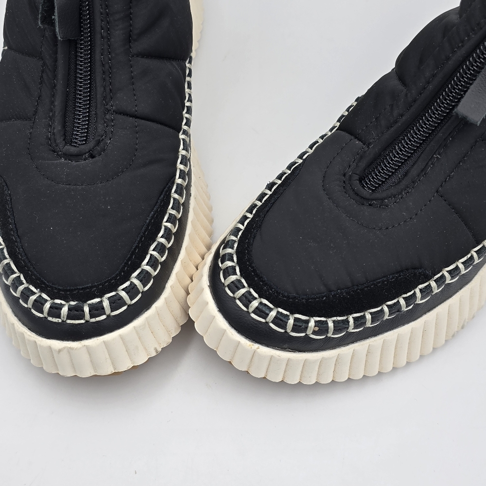 NWOT Dolce Vita Devlin Platform Zip-Up Sneakers, Black Nylon, Women's 8 - Picture 4 of 14